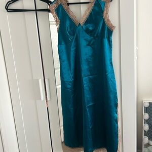 Blue long slip on dress
